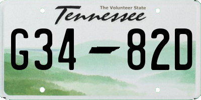 TN license plate G3482D