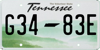 TN license plate G3483E