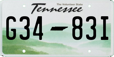 TN license plate G3483I