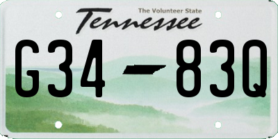 TN license plate G3483Q