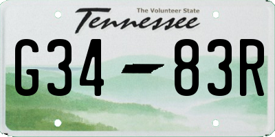 TN license plate G3483R