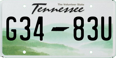 TN license plate G3483U
