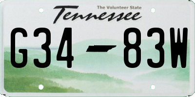 TN license plate G3483W