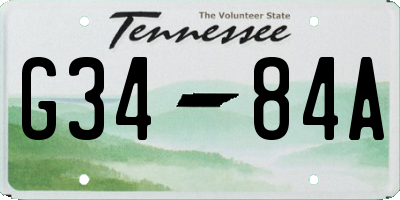 TN license plate G3484A
