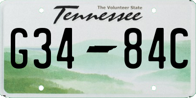 TN license plate G3484C