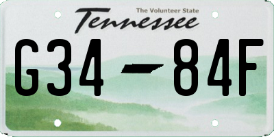 TN license plate G3484F