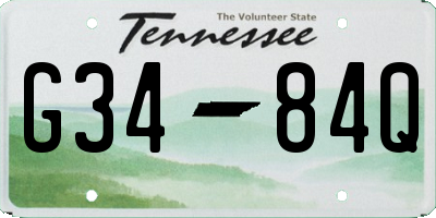 TN license plate G3484Q