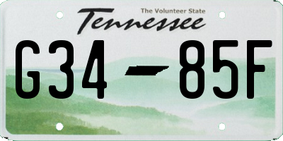 TN license plate G3485F