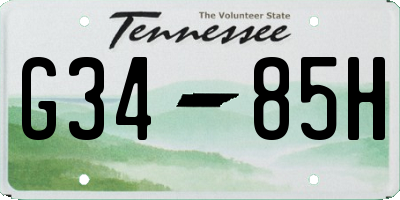 TN license plate G3485H