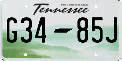 TN license plate G3485J