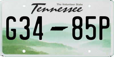TN license plate G3485P