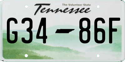 TN license plate G3486F