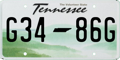 TN license plate G3486G