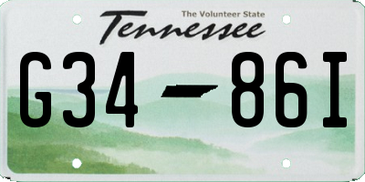 TN license plate G3486I