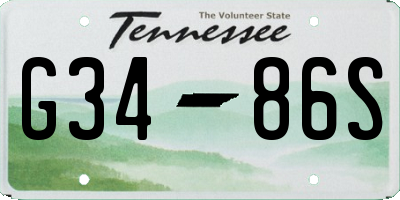 TN license plate G3486S
