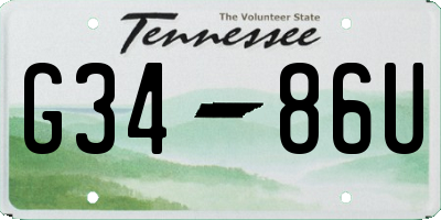 TN license plate G3486U