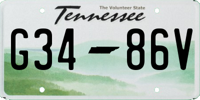 TN license plate G3486V