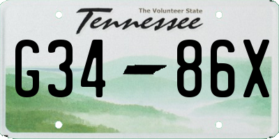 TN license plate G3486X