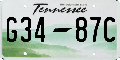 TN license plate G3487C