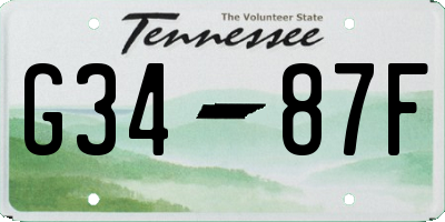 TN license plate G3487F