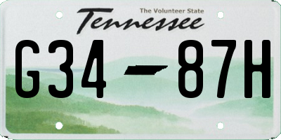 TN license plate G3487H