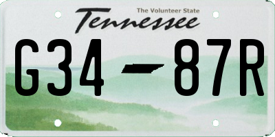 TN license plate G3487R