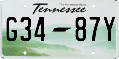 TN license plate G3487Y
