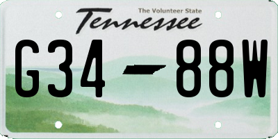 TN license plate G3488W