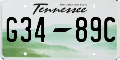 TN license plate G3489C