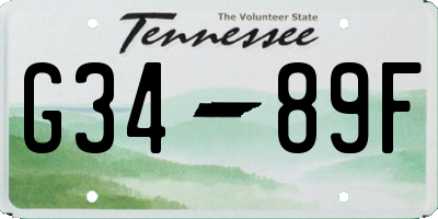 TN license plate G3489F
