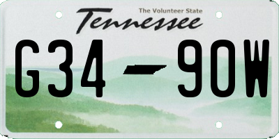 TN license plate G3490W