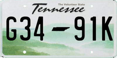 TN license plate G3491K