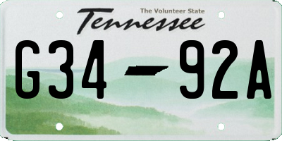 TN license plate G3492A