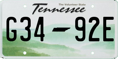 TN license plate G3492E