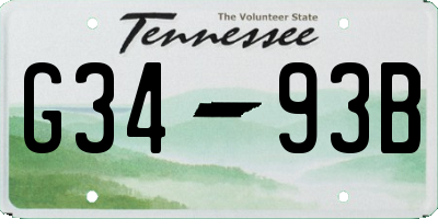 TN license plate G3493B