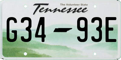 TN license plate G3493E