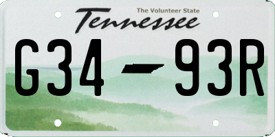 TN license plate G3493R