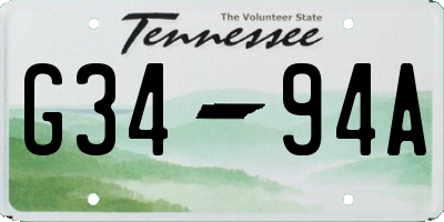 TN license plate G3494A