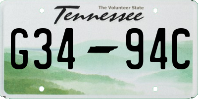 TN license plate G3494C