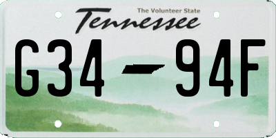 TN license plate G3494F