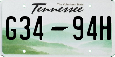 TN license plate G3494H