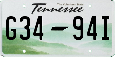 TN license plate G3494I