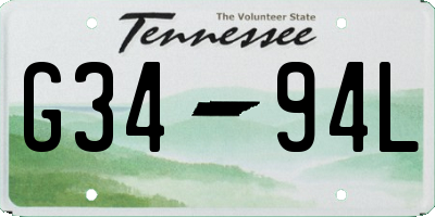 TN license plate G3494L