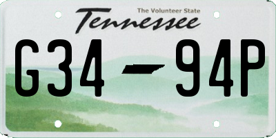 TN license plate G3494P