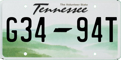 TN license plate G3494T