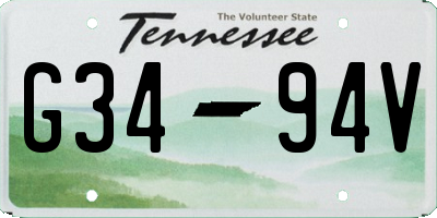 TN license plate G3494V
