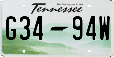 TN license plate G3494W