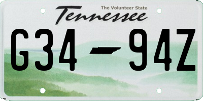 TN license plate G3494Z