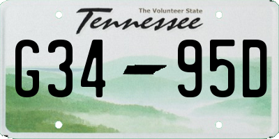 TN license plate G3495D
