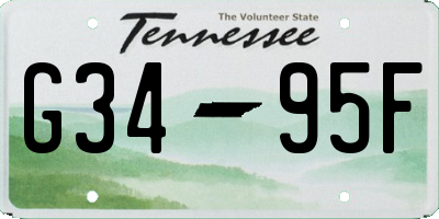 TN license plate G3495F